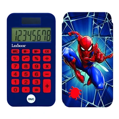 Image of Lexibook, Spider Man, Pocket Calculator, and advanced functions, Protective hard cover, battery operated, Blue/Red, C45SP