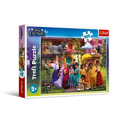Image of Trefl 16445, La magie attend Casse tête 100 éléments Cassetête coloré avec héros du conte fées Notre Encanto magique, pour les enfants à partir de 5 ans. Puzzle
