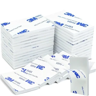 Image of CANOPUS White Double Sided Sticky Pads Heavy Duty, 48PCs 50mm x 30mm, Waterproof 3M Back Foam Pads, Thick Adhesive for Wall, Number Plate Dashcam