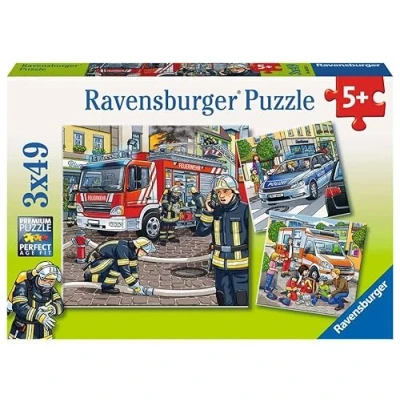 Image of Ravensburger Puzzle Zoo Animals 3 Puzzles in a Box (49 piece each), [Amazon Exclusive]