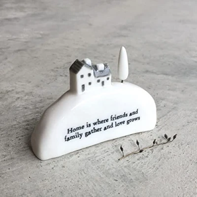 Image of East of India Porcelain House Home is Where Family and Friends Gather Keepsake Gift