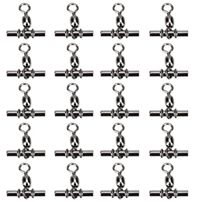 Image of VGEBY Fishing Crimps, 20 Pcs Crane Swivels 5 Types Cross line Crimp Swivel Tackle Connector Accessories(2#)