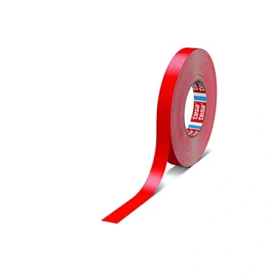 Image of tesa Band 4651 Premium High Performance Fabric Tape Various Widths and Colours (15 mm x 50 m, Red)