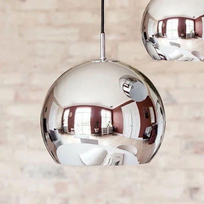Image of FRANDSEN pendant light Ball, shiny chrome coloured, Ø 18 cm