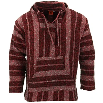 Image of LOUDelephant Recycled Mexican Baja Jerga Hoody Maroon Grey (4X Large)