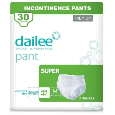 Image of Dailee Pants Super M 30x Incontinence Pants, Adult Nappies High Absorbency Diaper Pull Up 30 Disposable Protective Underwear for Men and Women