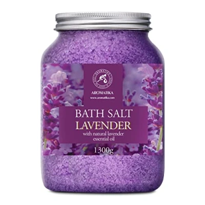 Image of Sea Salt Lavender with Natural Essential Oil 1300g Bath Salts Best for Good Sleep Stress Relief Beauty Relaxing Bathing Body Care