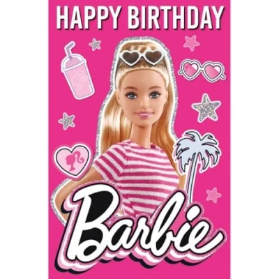 Image of Barbie Birthday Card 3D Effect Lenticular A Fantastic For All Occasions