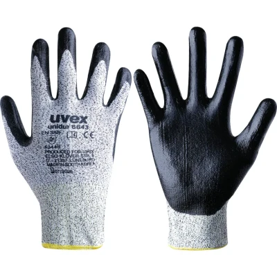 Image of uvex 6643 Unidur Dyneema Knit Black Coat Gloves SZ.10