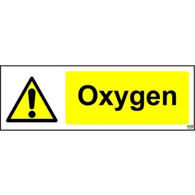 Image of Oxygen Sign Self Adhesive Sticker Label 200mmx66mm