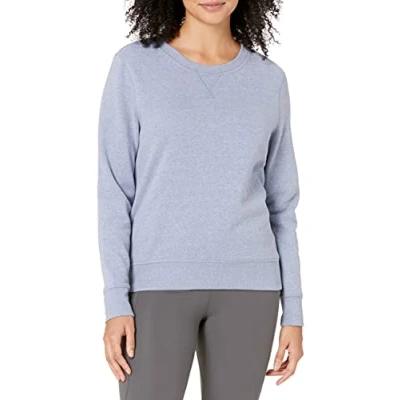 Image of Amazon Essentials Women&#039;s French Terry Fleece Crewneck Sweatshirt (Available in Plus Size), Indigo Blue Heather, XL