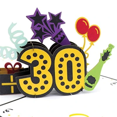 Image of Cardology 30th Birthday Pop Up Card 3D for Him or Her Handmade