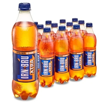 Image of IRN BRU XTRA, 12 Pack Zero No Sugar &amp; Low Calorie Fizzy Drinks Multipack Bottles x 500ml