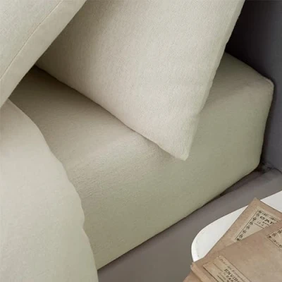 Image of Catherine Lansfield Brushed Cotton Single Fitted Sheet Cream