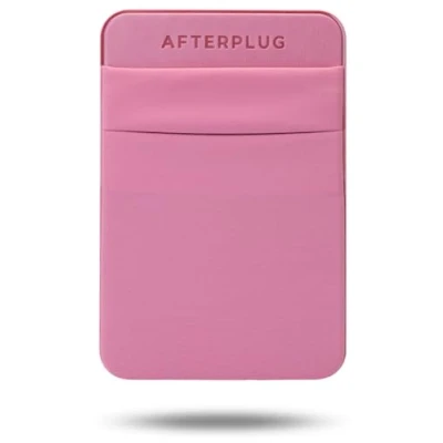Image of Afterplug 2 Pocket Pouch for Laptop with Reusable Adhesive, Portable External SSD SanDisk, Samsung T7, Crucial X8, Apple Magic Mouse, Ledger Nano, USB Cable Pink