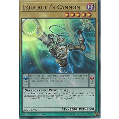 Image of yu gi oh YuGiOh PEVO EN024 1st Ed Foucault&#039;s Cannon Super Rare Card Single