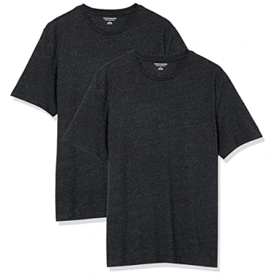 Image of Amazon Essentials Men&#039;s T Shirt Regular Fit Short Sleeve Crewneck, Pack of 2, Charcoal Heather, XXL