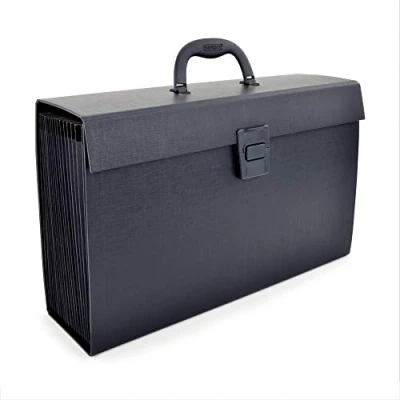 Image of Rapesco 1555 19 Part Expanding Box File Document Organiser, A4+, Black