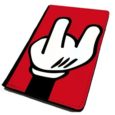 Image of Passport Cover/Holder. Mickey Hand Horns. Holiday, Design Travel Protection for Your Passport.