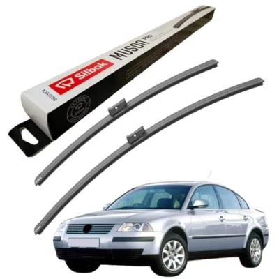 Image of Silbak Windscreen Wipers, fits for VW (VOLKSWAGEN) PASSAT (03/2005 11/2010) Front Wiper Blades, 650mm/400mm