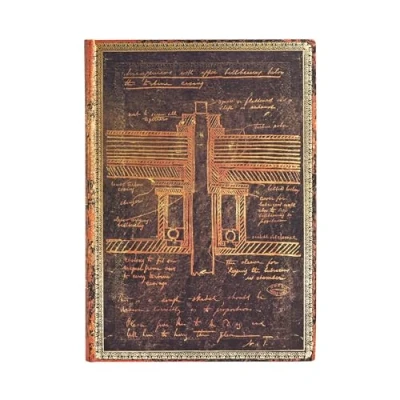 Image of Paperblanks Softcover Flexis Tesla, Sketch of a Turbine Lined Midi (130 x 180 mm) (Embellished Manuscripts Collection)
