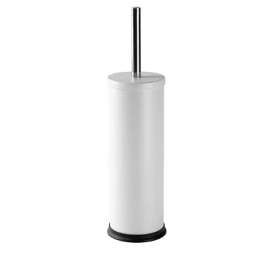 Image of Matt White Round Stainless Steel Toilet Brush &amp; Holder By Harbour Housewares