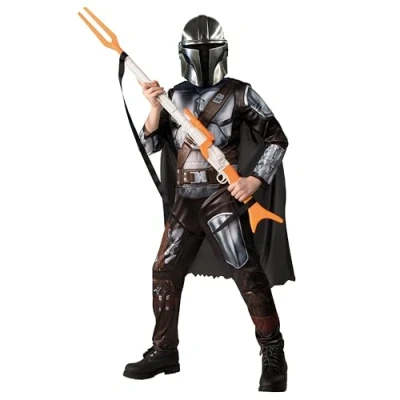 Image of Rubie&#039;s 300929M000 Official Disney Star Wars The Mandalorian Kids Costume, Childs Fancy Dress, Boys, Single, Multicolor, 7 8 Jahre