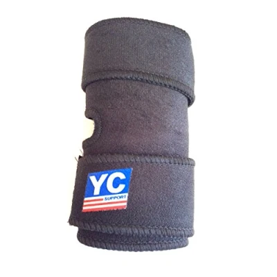 Image of Patella Pad Knee Support Brace Neoprene Adjustable Wrap Stabilizer Elastic Gym Sport Bandage Strap Guard Open (Black)