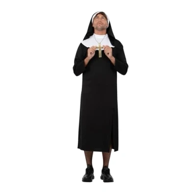 Image of Smiffys Costume &amp; Party Adult Mens Nun Fancy Dress Halloween Stag Do Up Novelty Male Medium