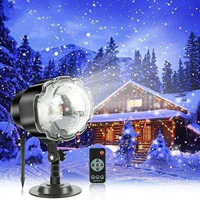Image of AAOTE Snowfall Light Projector, Christmas Projector Lights Indoor Outdoor Holiday Lamp Snow for Halloween Xmas Party Wedding Garden Landscape Decor