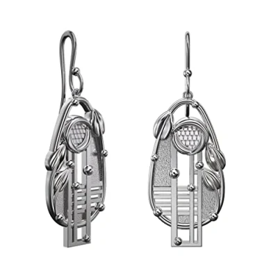 Image of CHARLES RENNIE MACKINTOSH Silver Earrings Floral. Jewellery gift box included. 222