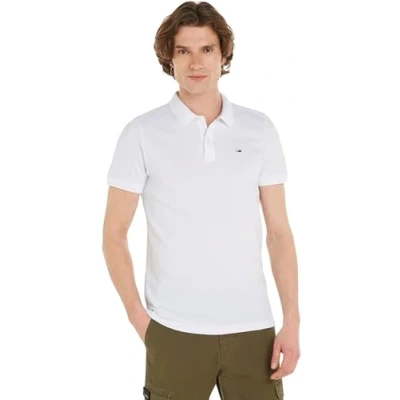 Image of Tommy Jeans SLIM Placket Polo shirt, Men&#039;s, Size: 56, White