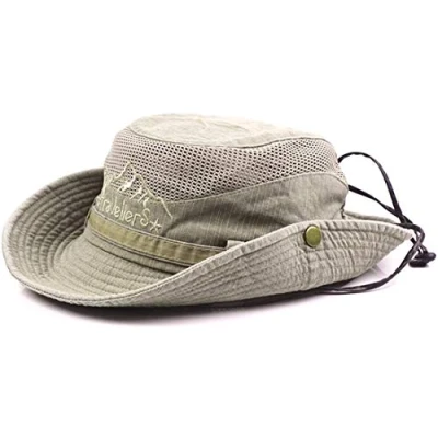 Image of THENICE Unisex Cotton Sun Cap Outdoor Bucket Mesh Boonie Hat (S01 Khaki)