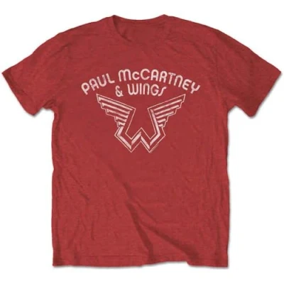 Image of Band Monkey Paul McCartney Mens Fashion T Shirt Wings Logo Red