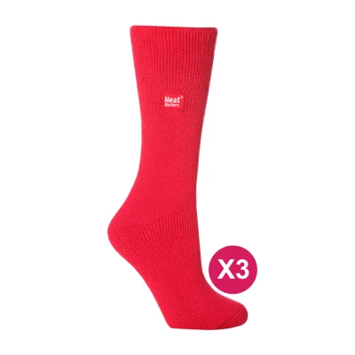 Image of Heat Holders Womens 3 Pack Multipack Ladies Insulated Thermal Socks for Winter Red Size UK 4 6.5
