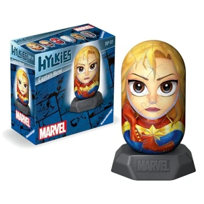 Image of Ravensburger Marvel Hylkies Figures Captain Collectable Toys and Gifts for Kids Adults Age 6 Years Up 3D Jigsaw Puzzles The Avengers