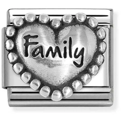 Image of Nomination Heart with Dots Family Charm