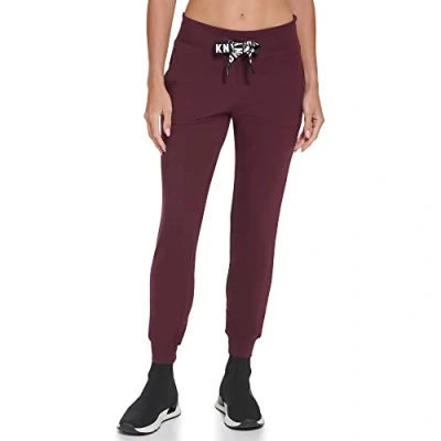 Image of DKNY Women&#039;s Fleece Joggers, Light Sweatpants Track Pants, Blackcurrant, M