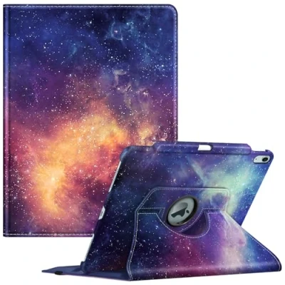 Image of Fintie Case for iPad Air 13 Inch 2024 (Models: A2898/A2899/A2900) with Pencil Holder Protective Cover 360 Degree Rotating Stand and Auto Sleep/Wake Function, Galaxy