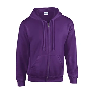 Image of Gildan Heavy Blend Adult Full Zip Hooded Sweatshirt, Purple, S