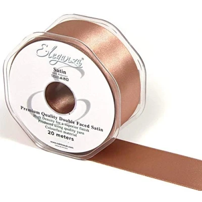 Image of OloreHome Eleganza Double Faced Satin Ribbon Deep Rose Gold 38mm x 20m