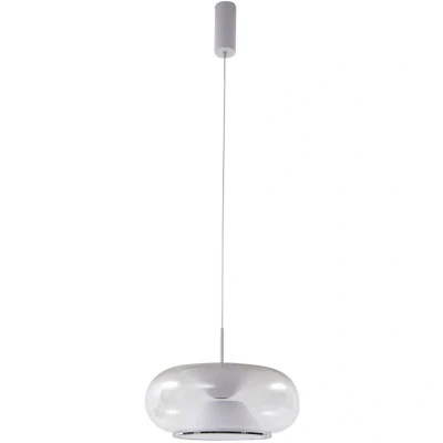 Image of Lucande LED pendant light Orasa, glass, white/clear, Ø 43 cm
