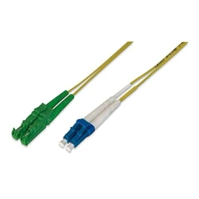 Image of DIGITUS AL 9E2000LC 02I Fibre Optic Cable OS2 2 m E2000 (APC) to LC (UPC) Duplex 1/10 Gbit/s SM Singlemode LAN Type: 9/125 µ Yellow
