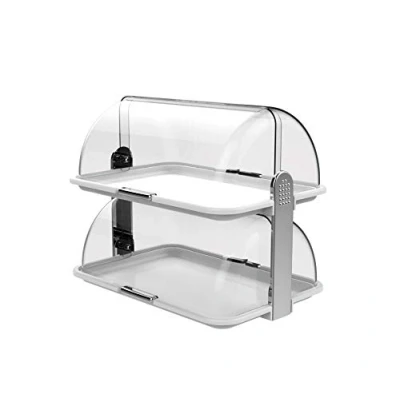 Image of Biesse Casa Polibox Double Decker with Silver Handle White Open Sides