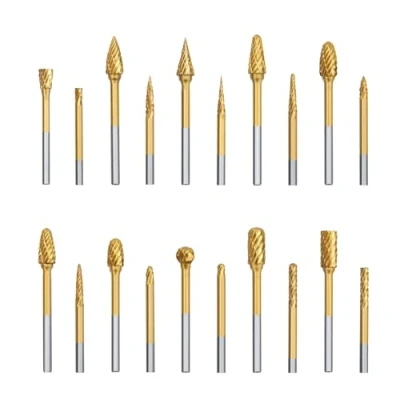 Image of hsawbit 20Pcs Die Grinder Bits with 1/8&quot; Shank, Tungsten Carbide Rotary Burr Set for Dremel, Woodworking Metal Grinding Engraving Dremel Accessory