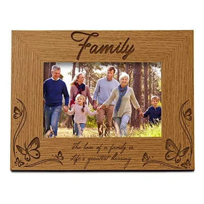 Image of ukgiftstoreonline Wooden Family Photo Frame Gift (4 x 6 Inch)