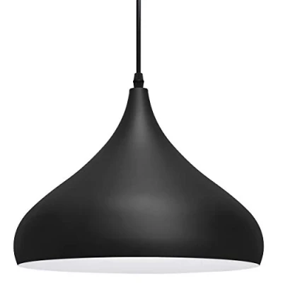 Image of Modern Black Ceiling Light Shade Pendant Metal Dome Lamp Cover Matte Finish M0080F