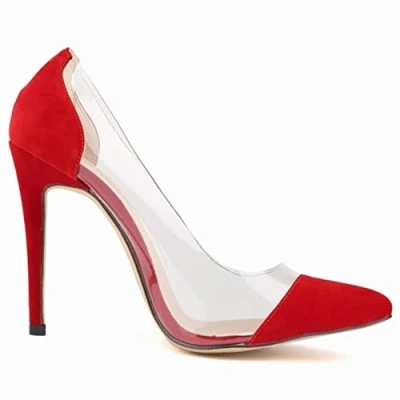 Image of QIANKUN Stiletto Ladies High Heels Sexy Pointed Toe Velvet Party Red,6