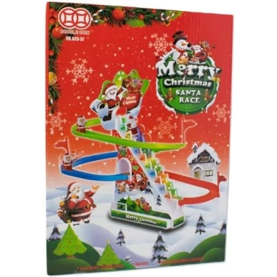 Image of Dnaaz Decorations Merry Christmas Santa Race with Lights and Music Great toy to build sensory awareness develop gross fine motor skills
