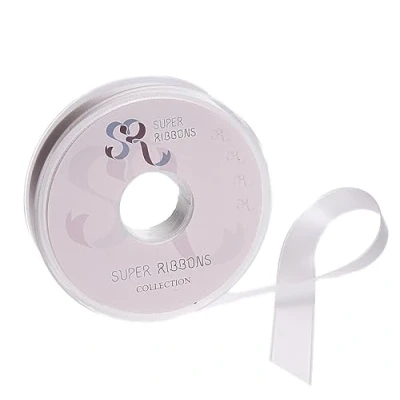 Image of SR SUPER RIBBONS®™ Full Reel 10mm Double Faced Satin Ribbon, 20 Metres on Off White